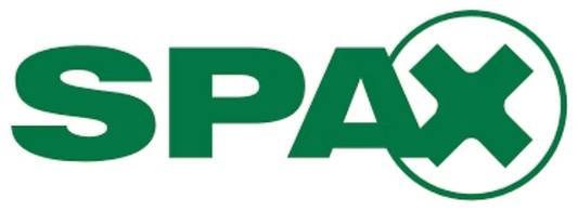 Grünes SPAX Logo mit dem Schriftzug SPAX und einem umkreisten X auf weissem Hintergrund